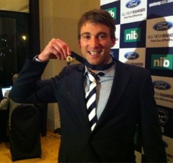 COREY ENRIGHT WITH HIS SECOND CARJI GREEVES MEDAL