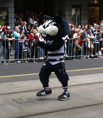 HALF CAT DURING TODAY'S AFL GRAND FINAL PARADE